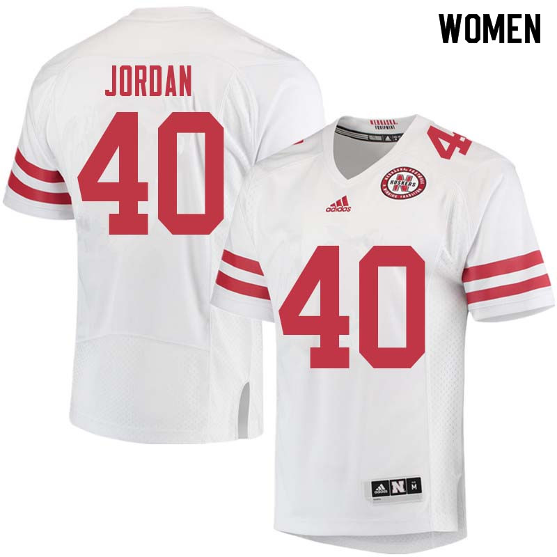 Women #40 Grant Jordan Nebraska Cornhuskers College Football Jerseys Sale-White